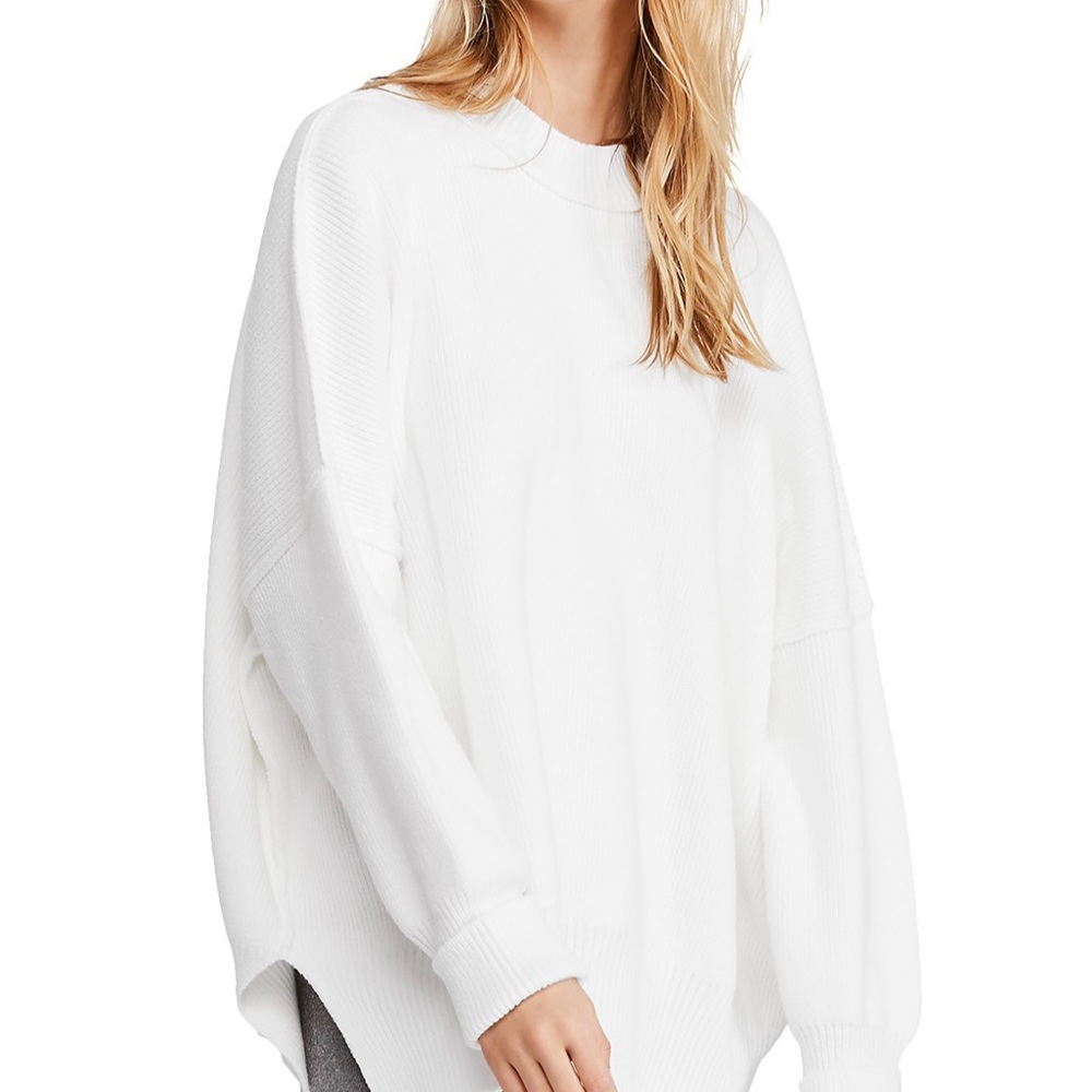 Free People Easy Street Tunic Sweater XS White